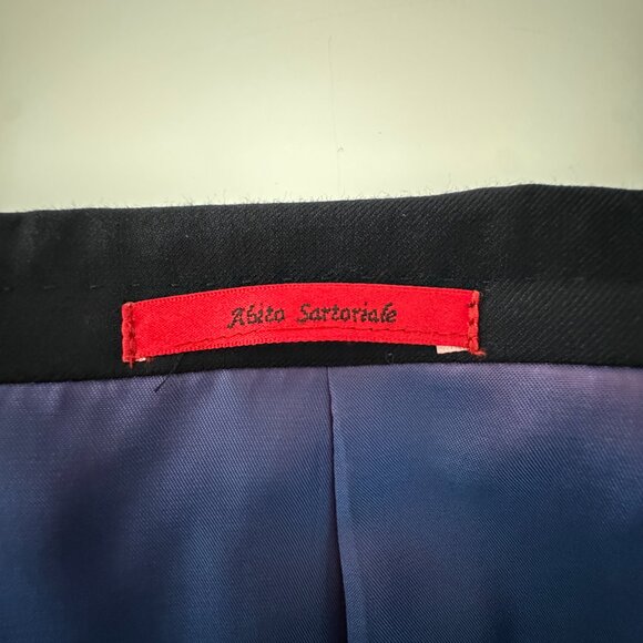 Italian Bartorelli Napoli Black satin Lapels Wool Formal Tuxedo Jacket,  Size 58 - Picture 9 of 17